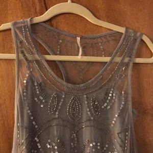 Free People Coachella beaded dress with slip